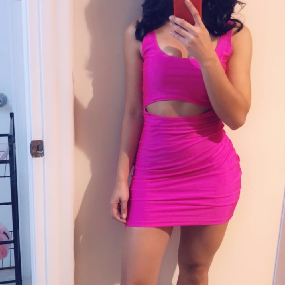 Pink mini dress